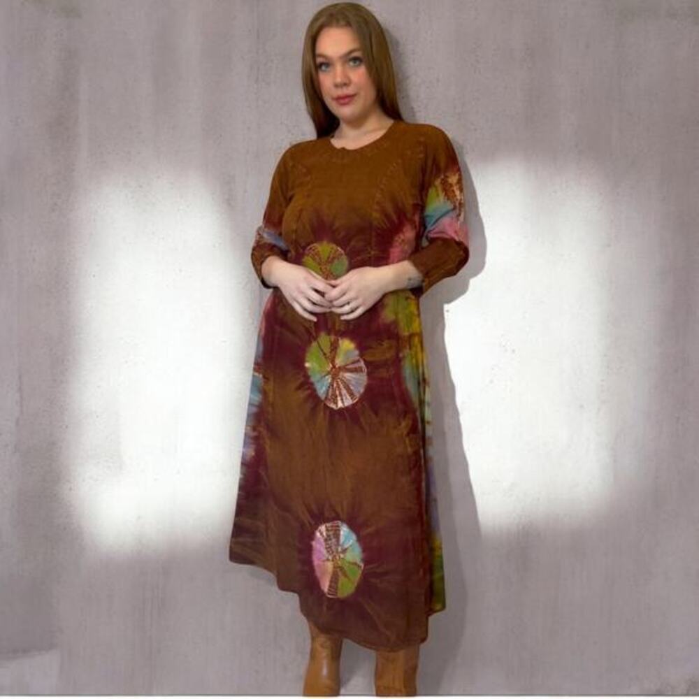 Boho Tie-Dye Festival Maxi Dress | Made in India | Free Size